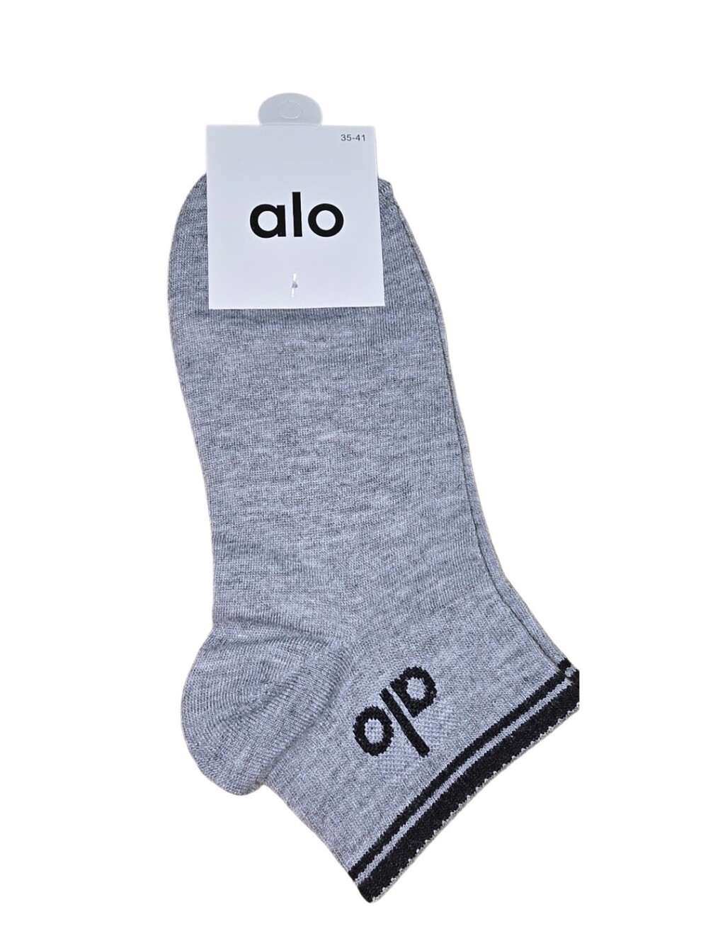 #02  Men's Heather Grey Low-Cut Athletic Socks with Black Trim